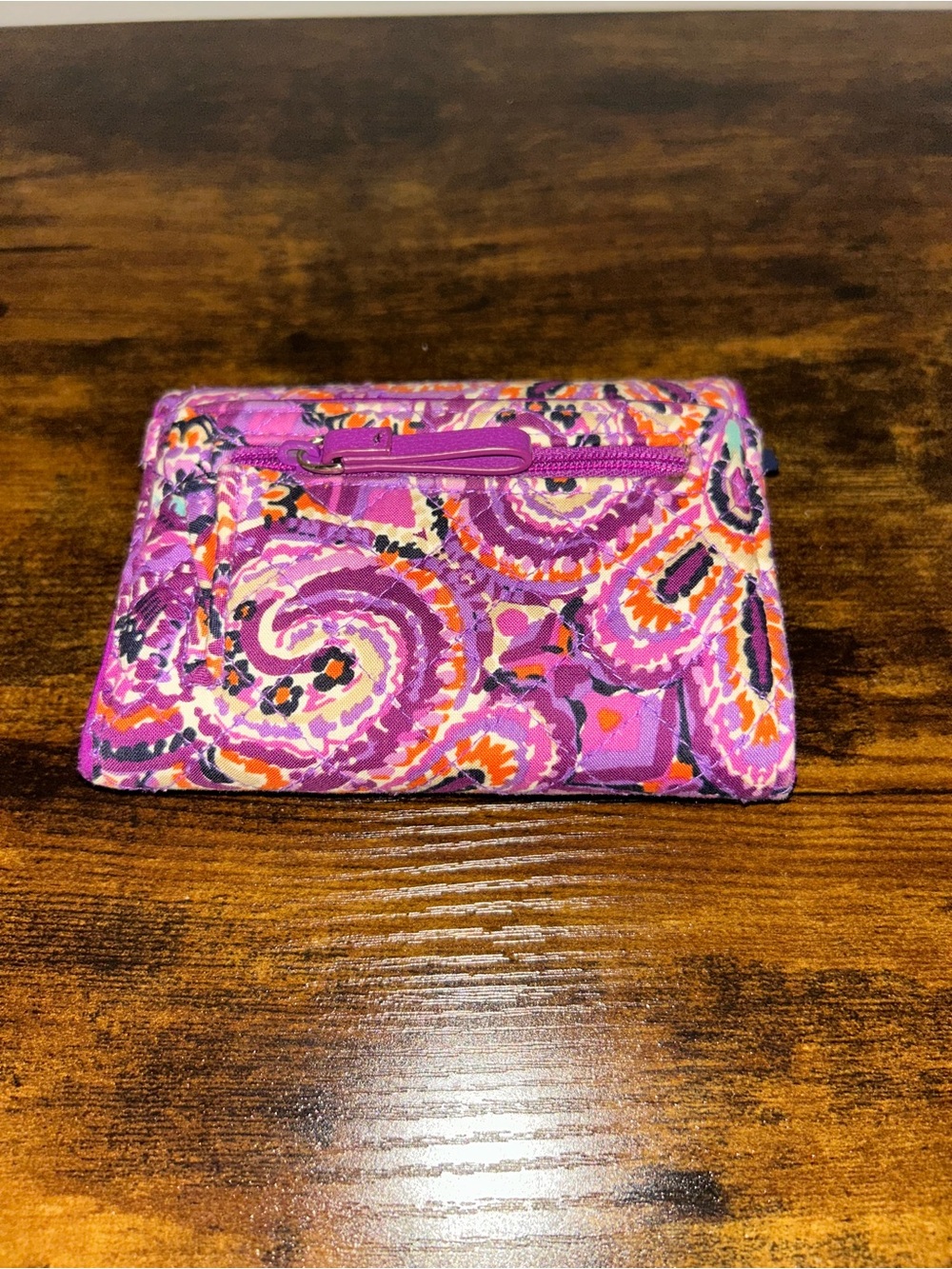 Vera Bradley Quilted Fold RFID Wallet in Purple Paisley Pattern - Picture 2 of 3